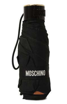 Женский складной зонт MOSCHINO черного цвета, арт. 8351-SUPERMINI | Фото 5 (Материал: Текстиль, Синтетический материал, Металл)