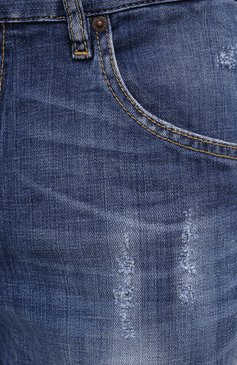 Мужские джинсы DSQUARED2 синего цвета, арт. S74LB0791/S30342 | Фото 5 (Силуэт М (брюки): Прямые; Кросс-КТ: Деним; Длина (брюки, джинсы): Стандартные; Стили: Гранж; Материал внешний: Хлопок, Деним; Детали: Потертости)