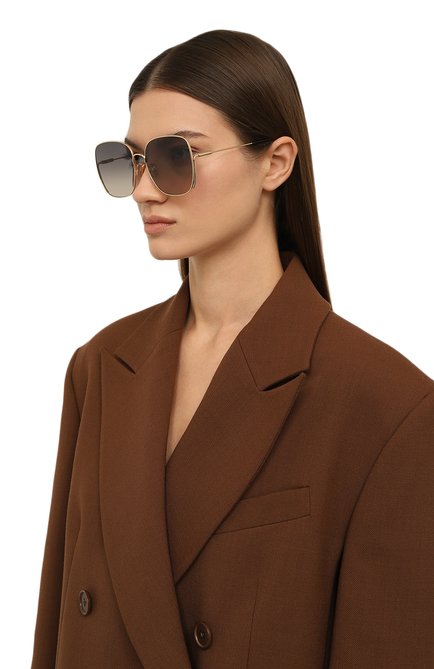 Женские солнцезащитные очки CHLOÉ черного цвета, арт. CH0170SA 001 | Фото 2 (Нос: Не проставлено; Региональные ограничения белый список (Axapta Mercury): Не проставлено)