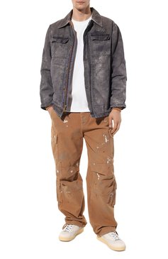 Мужская джинсовая куртка NOTSONORMAL темно-серого цвета, арт. S3-VWJ01 | Фото 2 (Кросс-КТ: Куртка, Деним; Рукава: Длинные; Стили: Гранж; Материал сплава: Проставлено; Материал внешний: Хлопок, Деним; Драгоценные камни: Проставлено; Длина (верхняя одежда): Короткие)