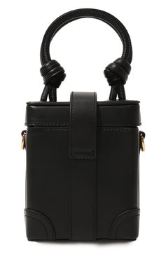 Женская сумка MOSCHINO черного цвета, арт. 2317 A7515/8024 | Фото 6 (Сумки-технические: Сумки top-handle; Материал: Натуральная кожа; Материал сплава: Проставлено; Размер: mini; Ремень/цепочка: На ремешке; Драгоценные камни: Проставлено)