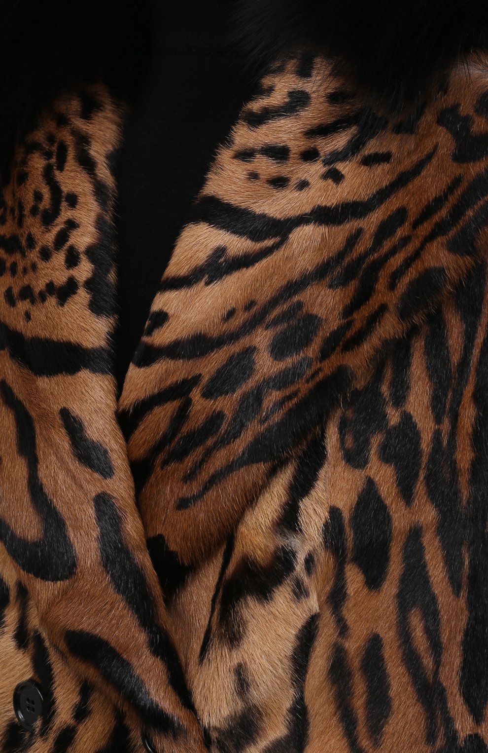 Женская комбинированное пальто DOLCE & GABBANA леопардового цвета, арт. F0AU0F/GEW00 | Фото 5 (Женское Кросс-КТ: Мех; Материал внешний: Шерсть, Натуральный мех; Рукава: Длинные; Стили: Гламурный; Длина (верхняя одежда): До колена; Материал подклада: Синтетический материал)