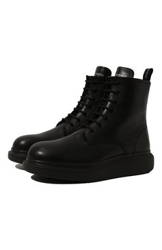 Мужские кожаные ботинки ALEXANDER MCQUEEN черного цвета, арт. 604235/WHXE2 | Фото 1 (Материал утеплителя: Натуральный мех; Мужское Кросс-КТ: Ботинки-обувь, Байкеры-обувь, зимние ботинки; Материал внутренний: Натуральная кожа; Подошва: Массивная; Статус проверки: Проверена категория)