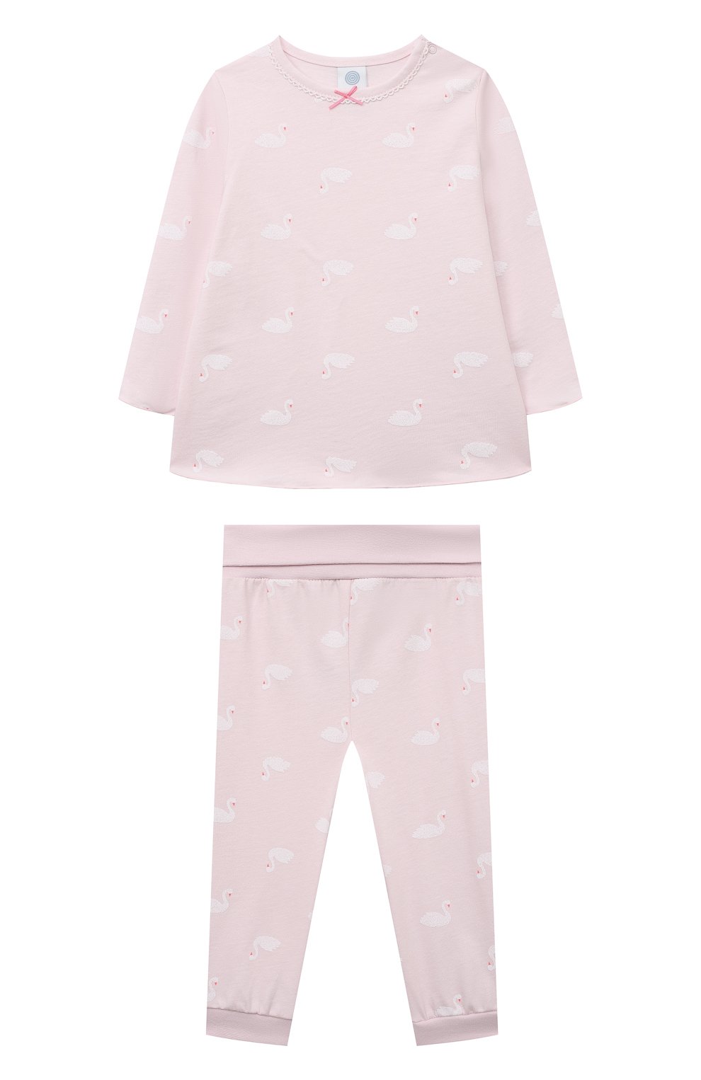 Детский хлопковая пижама SANETTA розового цвета, арт. 221891 | Фото 1 (Материал сплава: Проставлено; Нос: Не проставлено; Материал внешний: Хлопок)