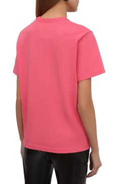 Женская хлопковая футболка BOTTEGA VENETA розового цвета, арт. 649060/VF1U0 | Фото 4 (Стили: Гламурный; Принт: Без принта; Рукава: Короткие; Длина (для топов): Стандартные; Материал внешний: Хлопок; Женское Кросс-КТ: Футболка-одежда)