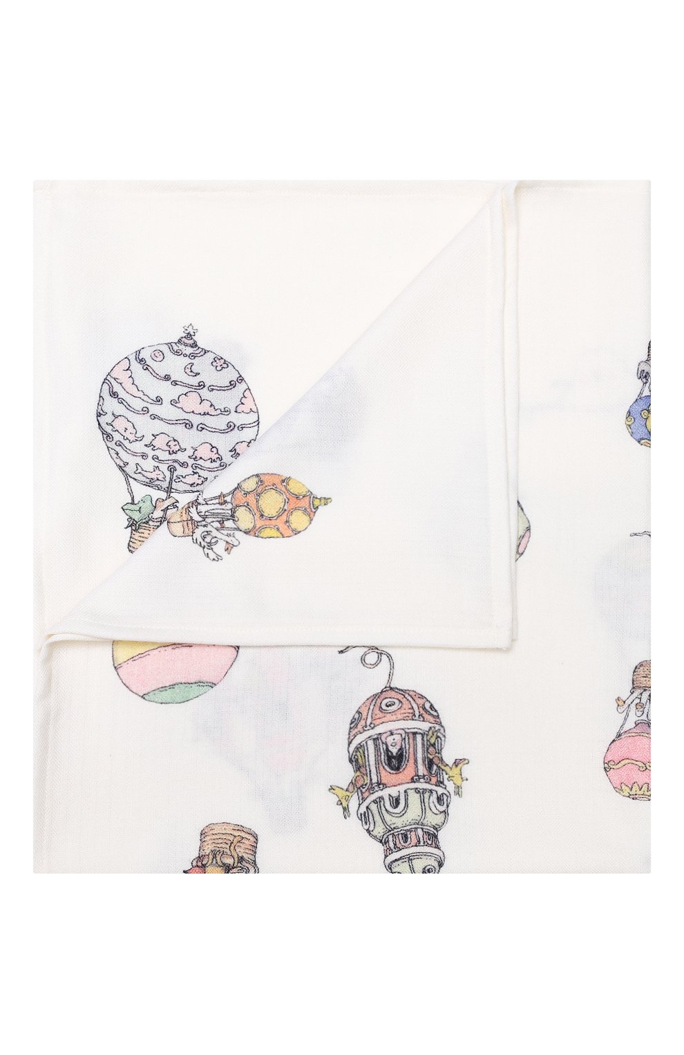 Детского одеяло из шерсти и кашемира ATELIER CHOUX белого цвета, арт. CASHMERE BLANKET H0T AIR BALL00NS | Фото 1 (Материал: Кашемир, Шерсть; Статус проверки: Проверено, Проверена категория)