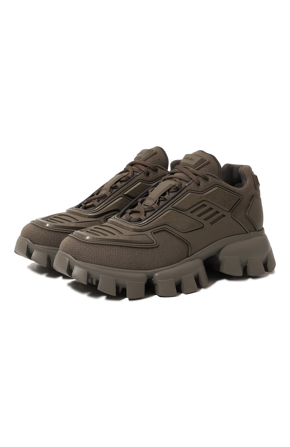 Мужские кроссовки cloudbust thunder PRADA хаки цвета, арт. 2EG293-3KZU-F0417 | Фото 1 (Материал внешний: Текстиль; Стили: Классический; Материал утеплителя: Без утеплителя; Подошва: Массивная)