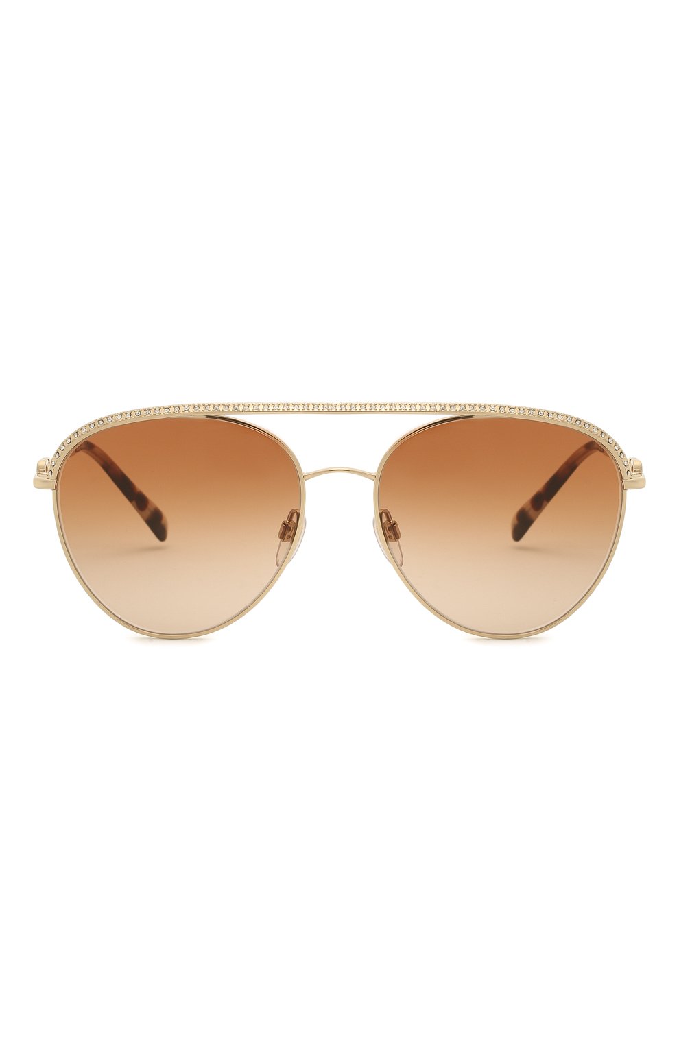 Женские солнцезащитные очки VALENTINO коричневого цвета, арт. 2048-300313 | Фото 3 (Тип очков: С/з; Материал: Металл; Очки форма: Авиаторы)