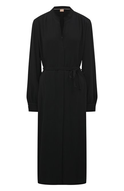 Женское платье из вискозы BOSS черного цвета по цене 52800 руб., арт. 50496388 | Фото 1