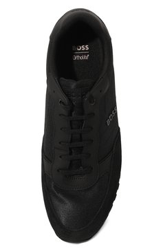 Мужские комбинированные кроссовки BOSS черного цвета, арт. 50498133 | Фото 6 (Материал сплава: Проставлено; Стили: Классический; Подошва: Плоская; Драгоценные камни: Проставлено)