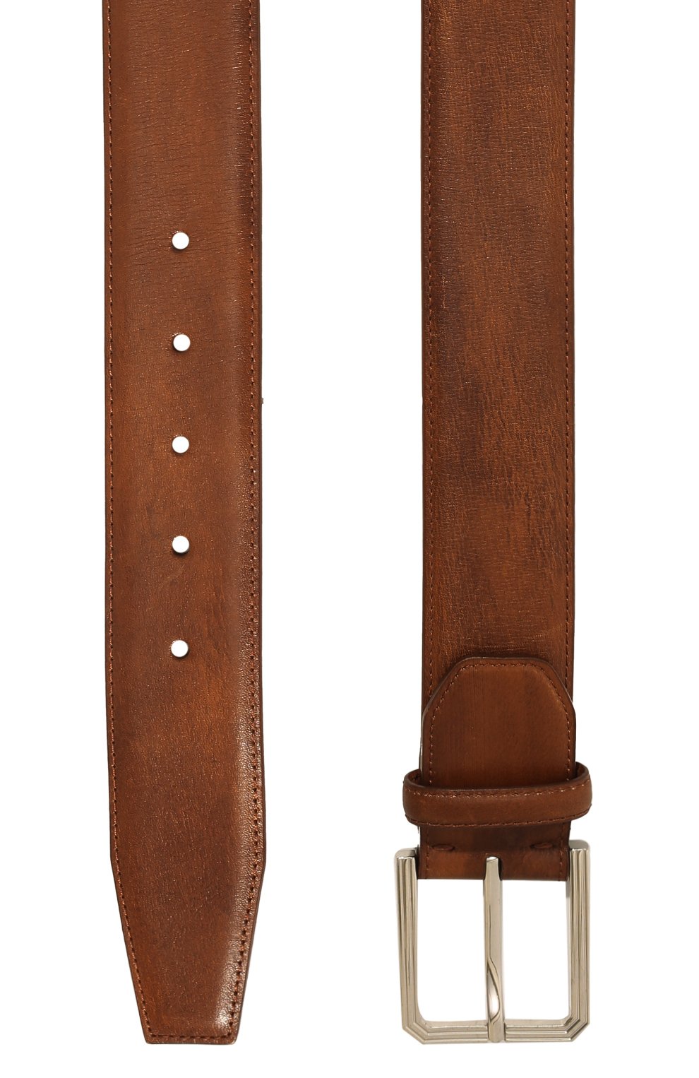 Мужской кожаный ремень KITON коричневого цвета, арт. USC17P/N00101 | Фото 3 (Случай: Повседневный; Материал: Натуральная кожа)