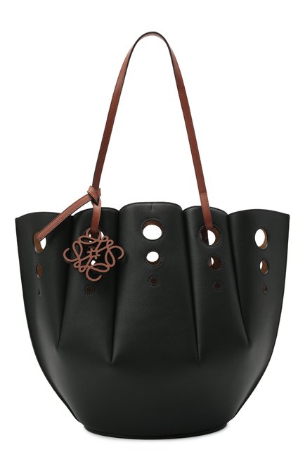Женский сумка-тоут shell LOEWE черного цвета по цене 255500 руб., арт. A657R52X13 | Фото 1