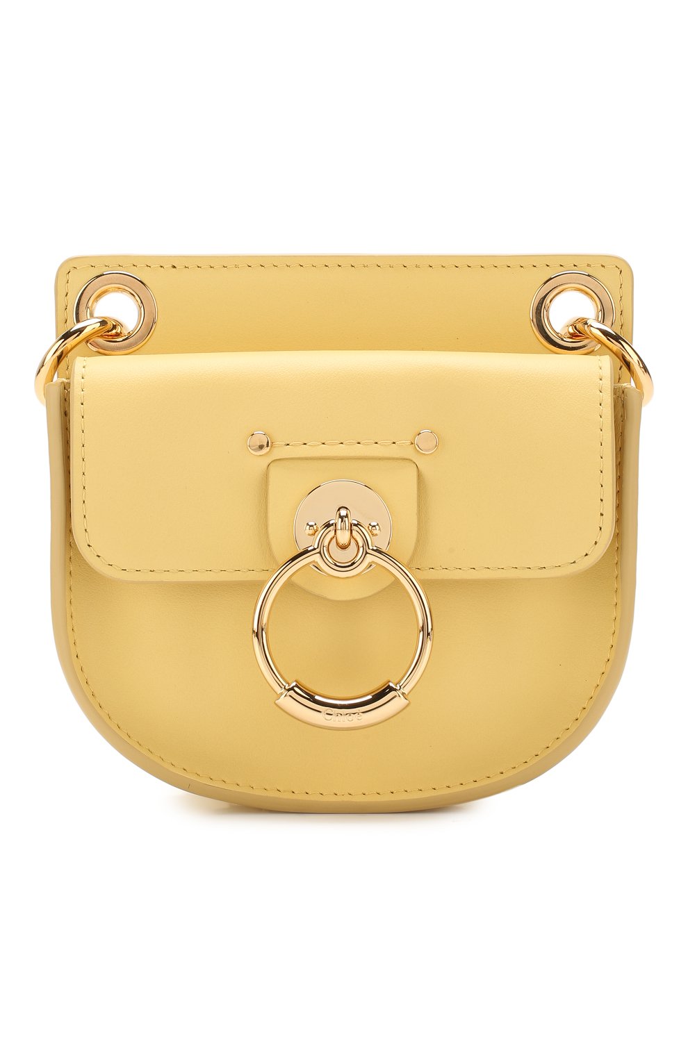 Женская сумка tess mini CHLOÉ желтого цвета, арт. CHC20UP501A37 | Фото 1 (Сумки-технические: Сумки через плечо; Материал: Натуральная кожа; Размер: mini; Ремень/цепочка: На ремешке)