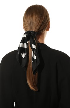Женский шелковый платок DOLCE & GABBANA черно-белого цвета, арт. FN093R/GDA0U | Фото 3 (Материал: Текстиль, Шелк)