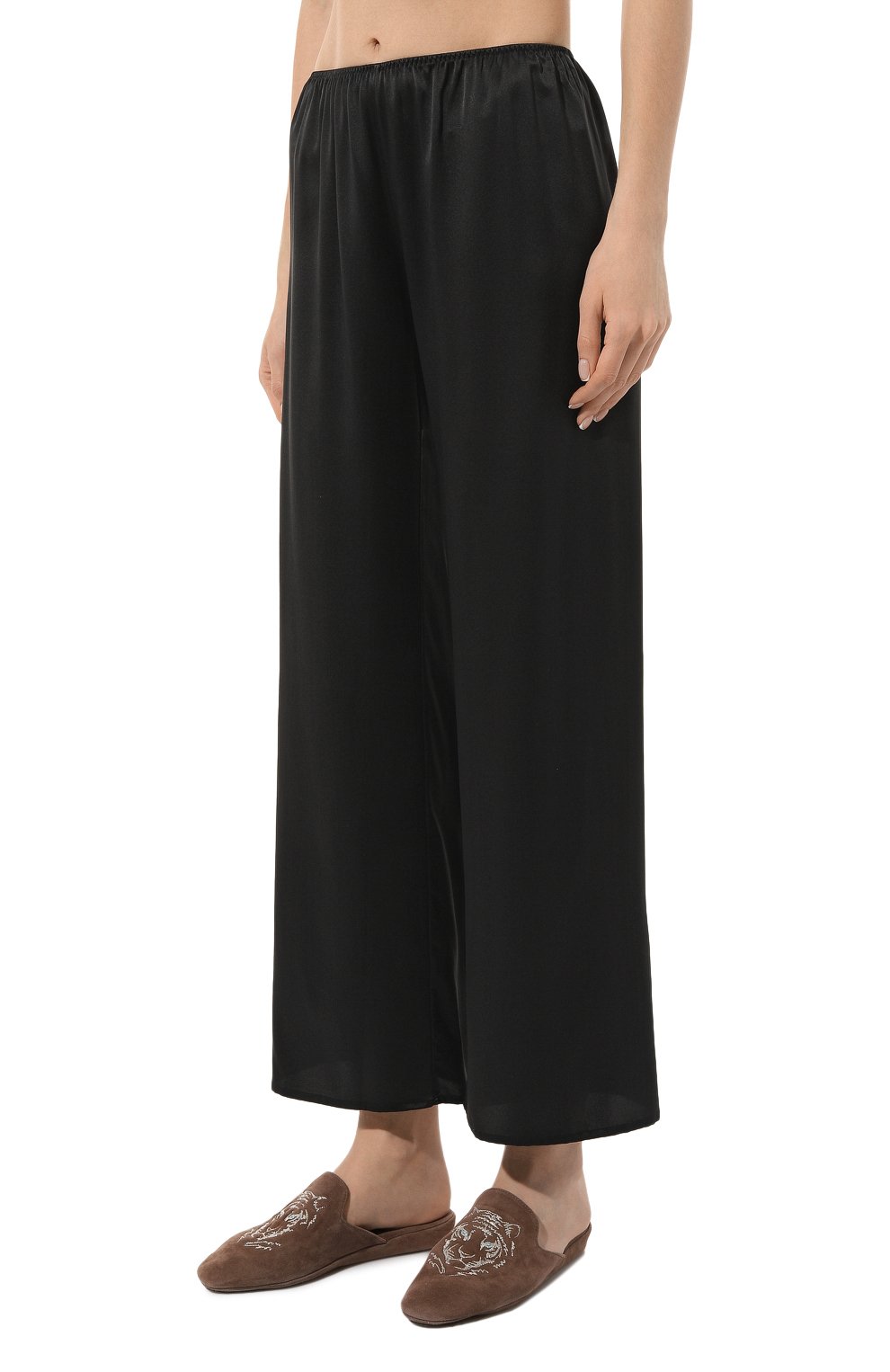 Женская шелковая пижама MARJOLAINE черного цвета, арт. 3SOI5536 | Фото 5 (Материал внешний: Шелк)