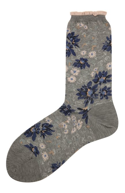 Женские хлопковые носки ANTIPAST серого цвета, арт. AM-732 | Фото 1 (Материал внешний: Синтетический материал, Хлопок)