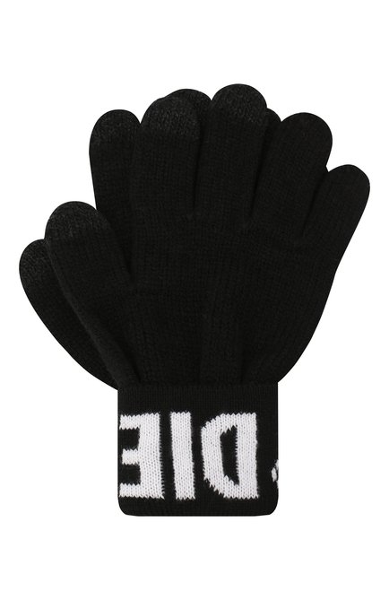 Детские перчатки DIESEL черного цвета, арт. 00J52D-0NABQ | Фото 1 (Материал: Текстиль, Синтетический материал)