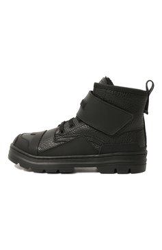 Детские кожаные ботинки DOLCE & GABBANA черного цвета, арт. DA5035/AA306/29-36 | Фото 2 (Материал сплава: Проставлено; Нос: Не проставлено; Материал внутренний: Текстиль)