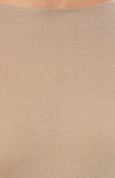 Женский пуловер из кашемира и шелка BRUNELLO CUCINELLI светло-бежевого цвета, арт. M13800008 | Фото 5 (Материал внешний: Шерсть, Шелк, Кашемир; Рукава: Длинные; Длина (для топов): Стандартные; Мате�риал сплава: Проставлено; Женское Кросс-КТ: Пуловер-одежда; Драгоценные камни: Проставлено; Стили: Кэжуэл)