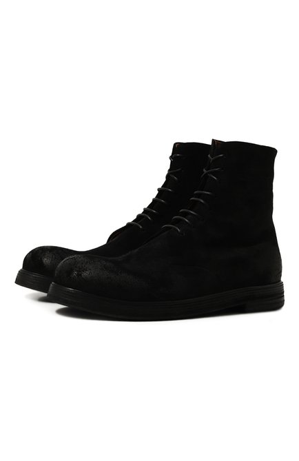 Мужские замшевые ботинки MARSELL черного цвета, арт. MM1178/186 | Фото 1 (Драгоценные камни: Проставлено; Подошва: Плоская; Материал сплава: Проставлено; Материал внутренний: Натуральная кожа)