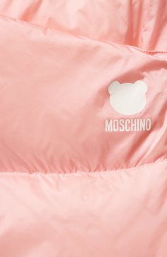 Детский пуховый конверт MOSCHINO розового цвета, арт. MME00D/L3A22 | Фото 3 (Тематический товар: Teddy Bear; Материал: Текстиль, Синтетический материал)