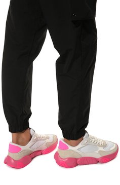 Мужские комбинированные кроссовки bubbleback VALENTINO розового цвета, арт. XY2S0F08/KNZ | Фото 3 (Стили: Гранж; Материал утеплителя: Без утеплителя; Материал внутренний: Текстиль; Подошва: Массивная; Длина стельки: 27,6)