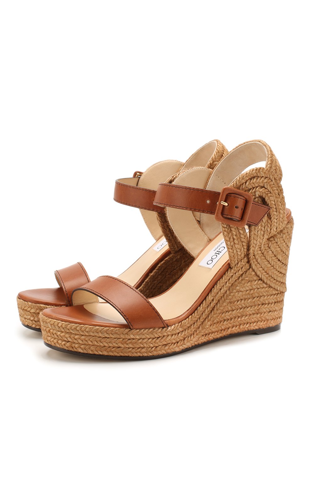 Женские коричневые кожаные босоножки delphi 100 JIMMY CHOO купить в ...