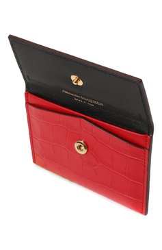 Женский кожаный футляр для кредитных карт ALEXANDER MCQUEEN красного цвета, арт. 632039/1JM0G | Фото 3 (Материал: Натуральная кожа; Материал сплава: Проставлено; Нос: Не проставлено)