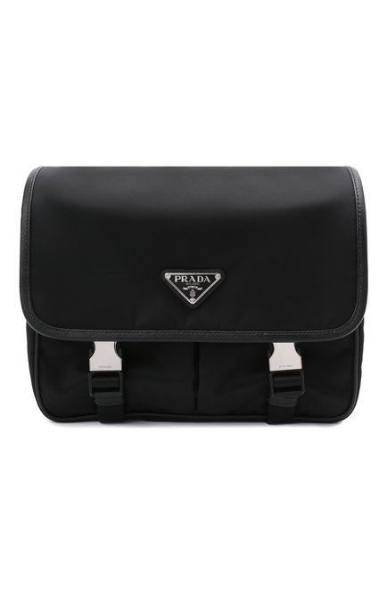 Мужская текстильная сумка PRADA черного цвета, арт. 2VD769-2DMH-F0002-OLO | Фото 1 (Материал: Текстиль; Ремень/цепочка: На ремешке; Размер: medium)