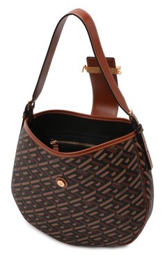 Женская сумка monogram VERSACE коричневого цвета, арт. 1002033/1A01444 | Фото 5 (Сумки-технические: Сумки top-handle; Размер: medium; Материал: Экокожа)