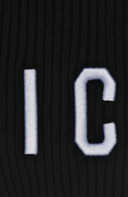 Детский шарф из шерсти и хлопка DSQUARED2 черного цвета, арт. DQ03U4-D00WC | Фото 2 (Статус проверки: Проверена категория, Требуются правки; Материал: Текстиль, Шерсть, Хлопок)