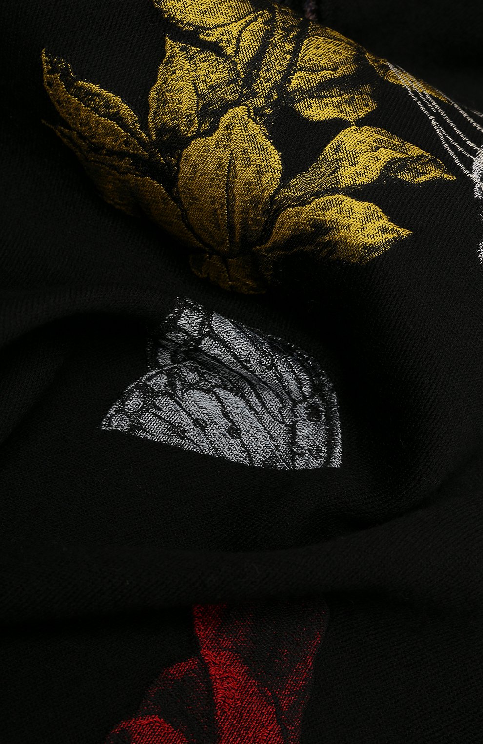 Женский шарф из шерсти и шелка ALEXANDER MCQUEEN черного цвета, арт. 706274 3203Q | Фото 4 (Материал: Текстиль, Шерсть)