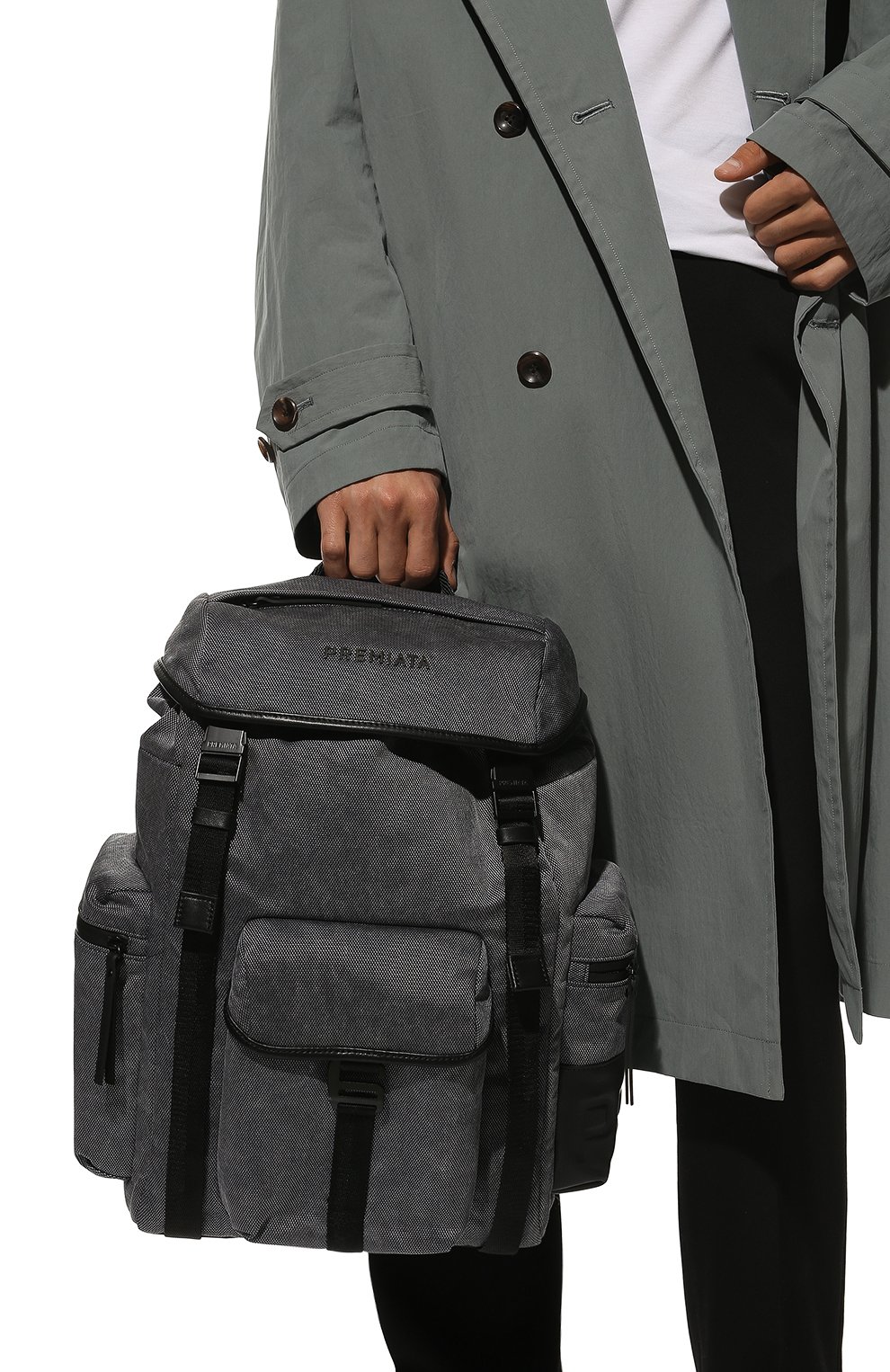 Мужской текстильный рюкзак PREMIATA темно-серого цвета, арт. B00KER/VAR2109 | Фото 2 (Материал: Текстиль; Сумки-технические: Рюкзаки - большие; Стили: Кэжуэл; Размер: large)