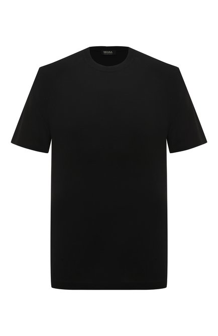 Мужская шерстяная футболка ERMENEGILDO ZEGNA черно го цвета по цене 89950 руб., арт. E7328A5/BCT706 | Фото 1