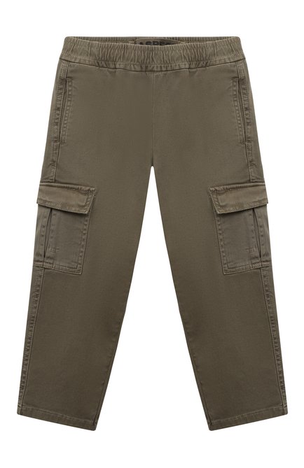 Детские хлопковые брюки-ка рго ASPESI хаки цвета по цене 19950 руб., арт. F23002PLC6050/4-8 | Фото 1