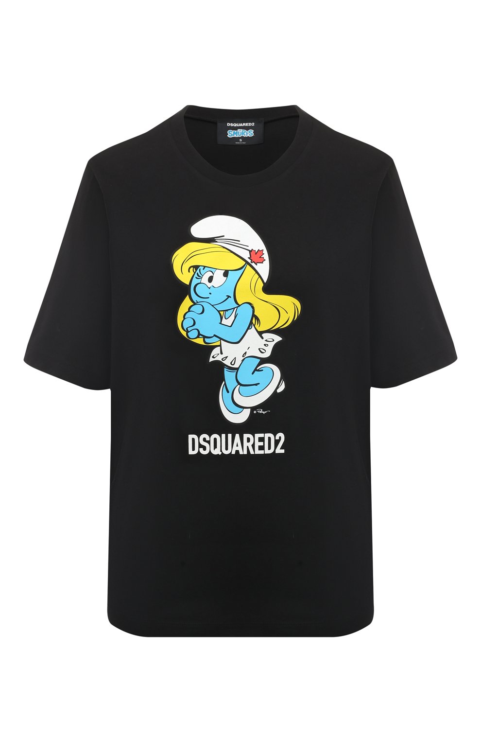 Футболки и топы Dsquared2, Хлопковая футболка Dsquared2 x The Smurfs Dsquared2, Италия, Чёрный, Хлопок: 100%;, 13367130  - купить