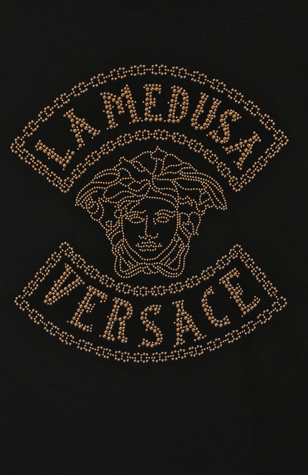 Детское хлопковое платье VERSACE черного цвета, арт. YC000178/YA00077/8A-14A | Фото 3 (Рукава: Длинные; Принт: С принтом; Материал внешний: Хлопок; Девочки Кросс-КТ: Платье-одежда; Статус проверки: Проверена категория)