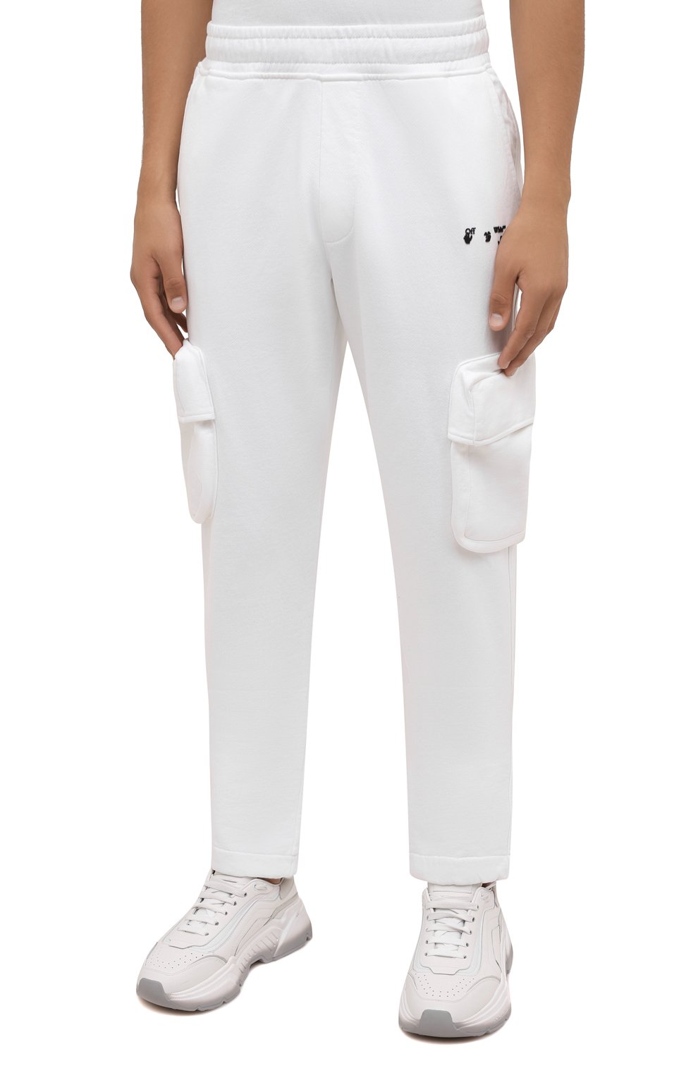 Мужские белые хлопковые брюки-карго OFF-WHITE купить в интернет-магазинеЦУМ, арт. 0MCH036F21FLE001