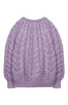 Детский кашемировый пуловер BRUNELLO CUCINELLI фиолетового цвета, арт. B52M31200B | Фото 2 (Девочки Кросс-КТ: Пуловер-одежда; Материал внешний: Шерсть, Кашемир; Рукава: Длинные)