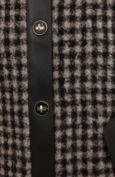 Женская шерстяная куртка GIORGIO ARMANI коричневого цвета, арт. 1WHGG0NJ/T02N2 | Фото 5 (Кросс-КТ: Куртка; Материал внешний: Шерсть; Рукава: Длинные; Материал сплава: Проставлено; Стили: Милитари, Кэжуэл; Драгоценные камни: Проставлено; Длина (верхняя одежда): Короткие; Материал подклада: Шелк)