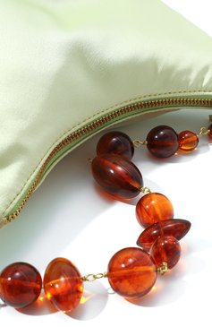 Женская сумка gia CULT GAIA зеленого цвета, арт. SH1172S0 | Фото 3 (Сумки-технические: Сумки top-handle; Материал сплава: Проставлено; Размер: mini; Материал: Текстиль; Драгоценные камни: Проставлено)