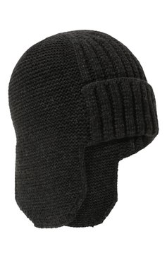Мужская шапка-ушанка bright CANOE темно-серого цвета, арт. 3447928 | Фото 1 (Материал: Текстиль, Шерсть, Синтетический материал; Кросс-КТ: Трикотаж)