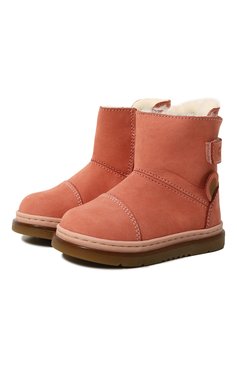 Детские кожаные ботинки WALKEY розового цвета, арт. Y1A5-42871-1141302/20-24 | Фото 1 (Материал утеплителя: Натуральный мех; Материал сплава: Проставлено; Нос: Не проставлено)