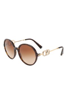 Женские солнцезащитные очки VALENTINO коричневого цвета, арт. 4075-500213 | Фото 1 (Тип очков: С/з; Оптика Гендер: оптика-женское; Очки форма: Круглые)