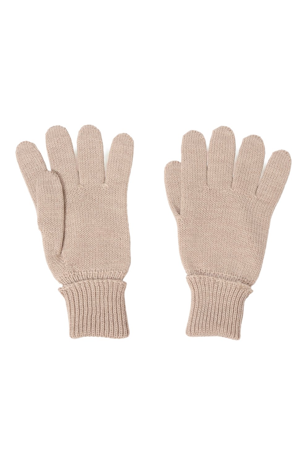 Детские шерстяные перчатки IL TRENINO темно-бежевого цвета, арт. CL-4055/J | Фото 2 (Материал: Текстиль, Шерсть; Материал сплава: Проставлено; Нос: Не проставлено)