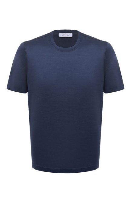Мужская хлопковая футболка GRAN SASSO синего цвета, арт. 60133/74002 | Фото 1 (Рукава: Короткие; Материал внешний: Хлопок; Материал сплава: Проставлено; Длина (для топов): Стандартные; Драгоценные камни: Проставлено)