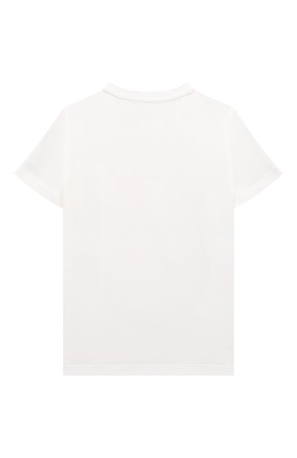 Детская хлопковая футболка VERSACE белого цвета, арт. 1000239/1A08372/8A-14A | Фото 2 (Материал сплава: Проставлено; Рукава: Короткие; Материал внешний: Хлопок; Драгоценные камни: Проставлено)