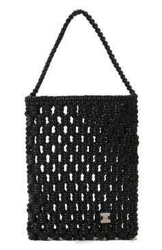 Женский сумка-тоут woven YUZEFI черного цвета, арт. YUZC0-HB-WT-01 | Фото 1 (Сумки-технические: Сумки-шопперы; Размер: medium; Материал: Текстиль, Экокожа)