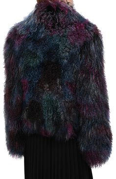 Женская укороченная шуба из овчины GIORGIO ARMANI разноцветного цвета, арт. 1AG14P/1AP38 | Фото 4 (Женское Кросс-КТ: Мех; Рукава: Длинные; Стили: Гламурный; Материал внешний: Натуральный мех; Материал сплава: Проставлено, Проверено; Статус проверки: Проверено, Проверена категория; Драгоценные камни: Проставлено; Длина (верхняя одежда): Короткие; Материал подклада: Шелк)