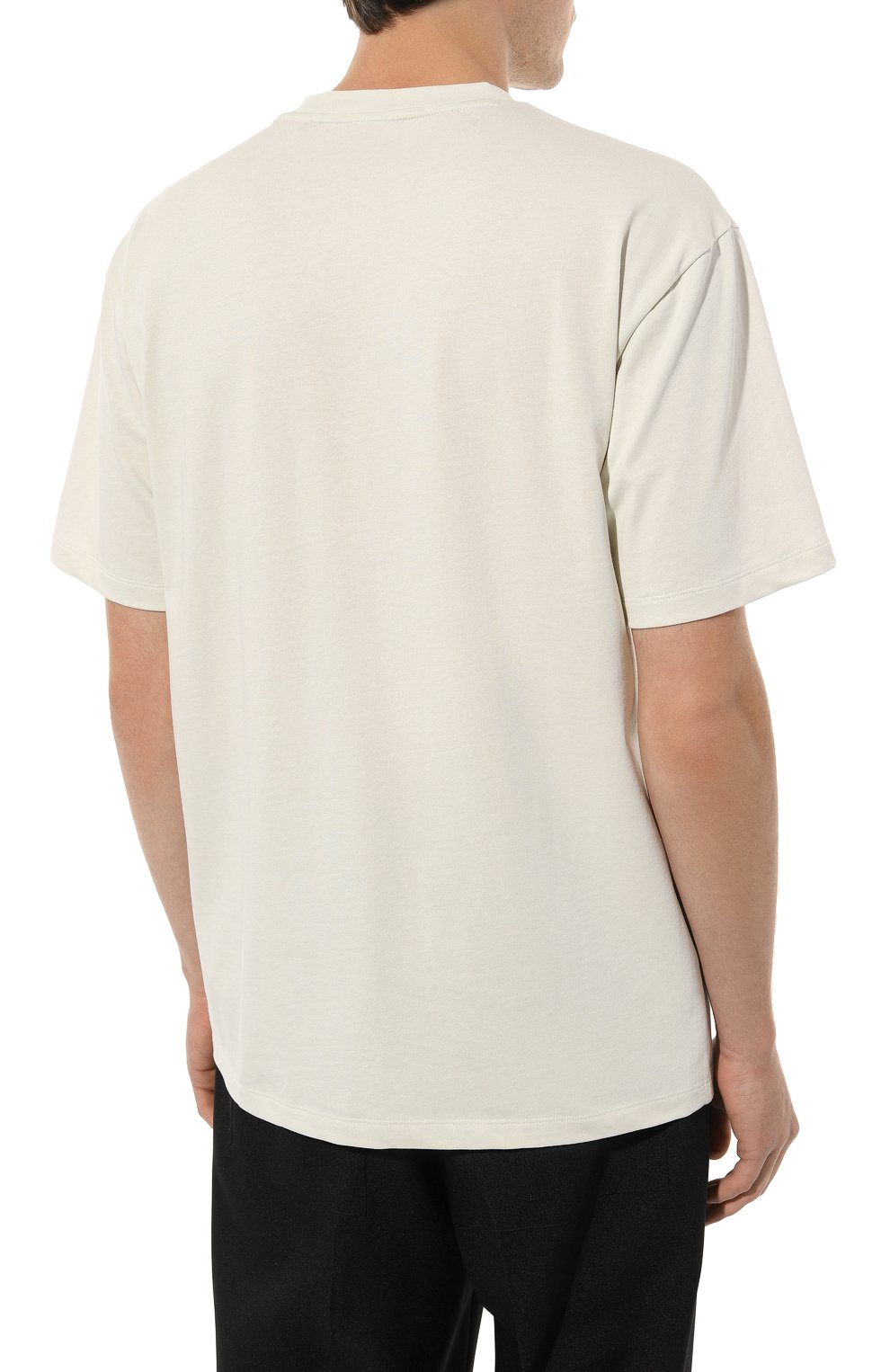 Хлопковая футболка HUGO 50494565, цвет кремовый, размер 54 - фото 4